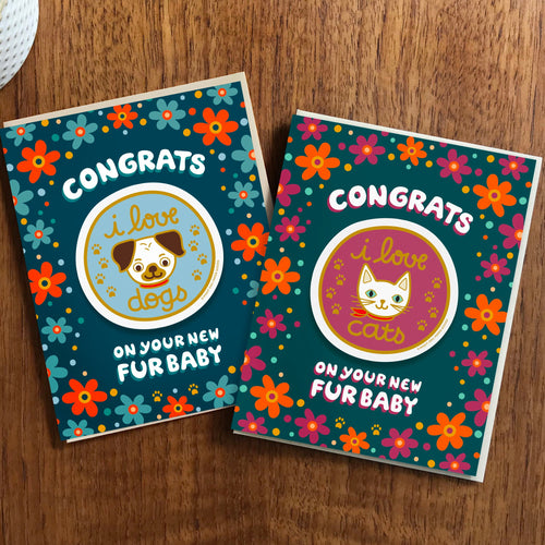 Cat Fur Baby Sticker Cat Adoption Card